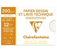 Clairefontaine - Papel para dibujo técnico, color blanco, A4, 200 g