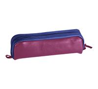 Clairefontaine piel bicolor , Estuche rectangular (21 x 4 x 6 cm fucsia/azul