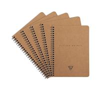 Clairefontaine - Ref 103566C - Libretas Flying Spirit (60 hojas) - Tamaño A5 (148 x 210 mm), reglas forradas, papel de terciopelo cepillado de 90 g/m², color marrón Kraft / diseños surtidos
