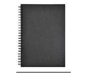 Clairefontaine - Ref 134252C - Goldline Wirebound Pad (64 hojas de marfil) - Tamaño A3, papel de 140 g/m², diseño de retrato - Cubierta negra - Apto para técnicas secas