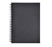 Clairefontaine - Ref 134254C - Goldline Wirebound Pad (64 hojas de marfil) - Tamaño A4, papel de 140 g/m², diseño de retrato - Cubierta negra - Apto para técnicas secas