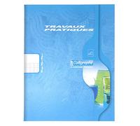 Clairefontaine - Ref 2590C - Cuaderno de caligrafía (24 hojas), 17 x 22 cm, Séyès & Plain Ruling, papel vitela de 70 g/m², tapa de tarjeta compensada, cubierta de color aleatorio, individual