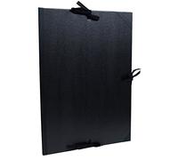 Clairefontaine - Ref 38815C - Carpeta de arte Kraft - Tamaño 50 x 70 cm, 3 lazos con cierre de 3 solapas, forro de papel blanco, sin ácido - Apto para transportar obras de arte - Negro