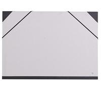 Clairefontaine - Ref 44610C - Carpeta de arte con cierre de correas elásticas - Color gris crudo - Superficie de tarjeta de vitela personalizable, apta para documentos de tamaño 32, 5 x 50 cm