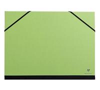 Clairefontaine - Ref 44804C - Carpeta de arte con cierre de correas elásticas - Color verde manzana - Superficie de tarjeta de vitela personalizable, apta para documentos de tamaño 24 x 32 cm