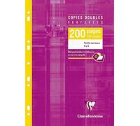 Clairefontaine - Ref 4712C - Hojas dobles multiperforadas (paquete de 100 hojas) - Tamaño A4 (210 x 297 mm), color blanco