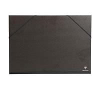 Clairefontaine - Ref 48615C - Carpeta Kraft Art - Tamaño A2+, Correas Elásticas con Cierre de 3 Flaps, Forro de Papel Blanco, Libre de Ácido - Adecuado para Transporte de Obras - Negro