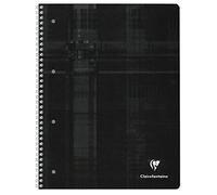 Clairefontaine - Ref 8256C_PAQ - Cuaderno encuadernado con alambre (80 hojas), tamaño A4+, rayado, papel vitela cepillado de 90 g/m², cubierta de tarjeta laminada, color aleatorio (1 unidad)