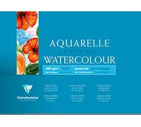 Clairefontaine - Ref 96455C - Bloc de pintura y dibujo de acuarela encolado prensado en frío (25 hojas de papel) - 30 x 40 cm - Papel artístico de celulosa de 200 g/m²