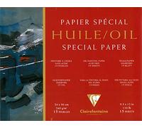 Clairefontaine - Ref 96492C - Bloc de papel al óleo (15 hojas) - 24 x 30 cm de tamaño, papel de 240 g/m², sin ácido, pH neutro, pintura al óleo se adhiere bien al papel texturizado ligero