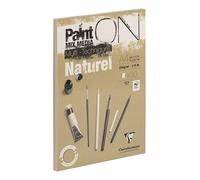 Clairefontaine - Ref 96540C - Paint'ON Multi-Technique Naturel Paper Pad (30 hojas) - Tamaño A4, papel pesado de 250 g/m², color arena natural, sin ácidos, pH neutro