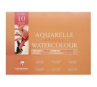 Clairefontaine - Ref 96573C - Bloc de pintura y dibujo de acuarela encolada prensada en frío (10 hojas de papel) - 36 x 48 cm - Papel artístico de celulosa de 300 g/m²