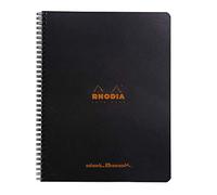Clairefontaine, RHODIA, 193039C, Cuaderno encuadernación espiral, A4+, Interior: punteado, 160 Páginas, Papel Clairefontaine Blanco 80 gr/m², Negro