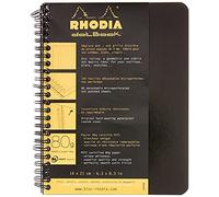 Clairefontaine, RHODIA, 193439C, Cuaderno en espiral, A5+, Interior: puntos, 160 Páginas Desmontables, Papel Clairefontaine Blanco 80 g/m², Tapa Blanda y Resistente, Color tapa: Negro