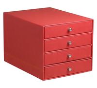 Clairefontaine Rhodiarama clasificador 4 cajones (piel sintética italiano 24, 8 x 32, 7 x 22, 8 cm), color rojo amapola