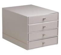 Clairefontaine Rhodiarama clasificador 4 cajones (piel sintética italiano 24,8 x 32,7 x 22,8 cm) plata