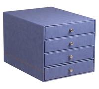 Clairefontaine Rhodiarama clasificador 4 cajones (piel sintética italiano 24,8 x 32,7 x 22,8 cm Saphir