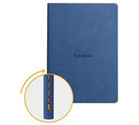 Clairefontaine Rhodiarama - Libreta grapada, textil, 64 páginas rayadas, marfil, A5, 14,8 x 21 cm, 90 g Sapphire
