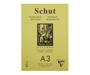 Clairefontaine SCH11803C - Bloc encolado de papel dibujo Sketch pequeño grano blanco natural, 100 hojas, 29,7 x 42 cm, 125 g