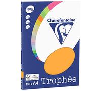 Clairefontaine Trophée - Mini resma de papel, 100 hojas, A4, 21 x 29.7 cm, color clementina