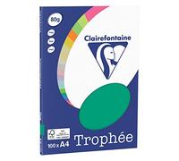 Clairefontaine Trophée - Mini resma de papel, 100 hojas, A4, 21 x 29.7 cm, color verde pino