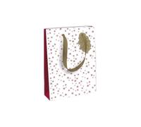 Clairefontaine X-29508-2Cpack - Juego de 6 bolsas de regalo Excellia, formato ancho, 26,5 x 14 x 33 cm, 210 g, diseño de estrellas rojas sobre fondo blanco, ideal para: juegos de mesa, rompecabezas,
