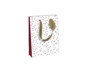 Clairefontaine X-29508-2Cpack - Juego de 6 bolsas de regalo Excellia, formato ancho, 26,5 x 14 x 33 cm, 210 g, diseño de estrellas rojas sobre fondo blanco, ideal para: juegos de mesa, rompecabezas,