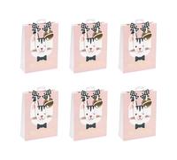 Clairefontaine X-29529-2Cpack - Juego de 6 bolsas de regalo Excellia, formato ancho, 26,5 x 14 x 33 cm, 210 g, diseño de gato, Navidad, Navidad, niño, Merry Christmas - Ideal para: juegos,