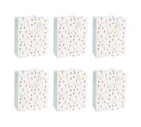 Clairefontaine X-29535-2Cpack - Juego de 6 bolsas de regalo Excellia - Tamaño ancho - 26,5 x 14 x 33 cm - 210 g - Patrón: esquí, esquiadores, nieve, bolsa de invierno, bolsa de Navidad, ideal para: