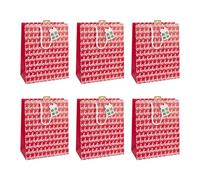 Clairefontaine X-30879-2Cpack - Juego de 6 bolsas de regalo Excellia - Tamaño ancho - 26,5 x 14 x 33 cm - 210 g - Patrón: cabañas de playa, bolsa de verano, azul y rojo - Ideal para: juegos de mesa,