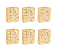 Clairefontaine X-32784-3Cpack - Juego de 6 bolsas de regalo kraft blancas, tamaño medio, 21,5 x 10,2 x 25,3 cm, 210 g, diseño cítrico, embalaje de regalo, ideal para: libro, juego, pequeños regalos