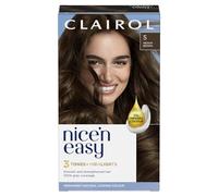 Clairol Nice'n Easy Crème, tinte permanente para el cabello con infusión de aceite de aspecto natural, 5 marrón medio
