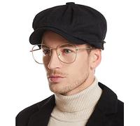 Clakllie Gorras Planas para Hombres Gavroche Gorra Baker Boy Hat Gorra de Algodón Boina Vintage Mujer Sombreros Irlandeses Peaky Newsboy Sombrero Plano Ajustable, J-BL42-Black, Talla única