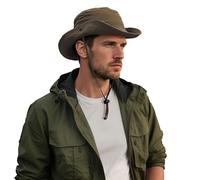 Clakllie Sombrero Boonie transpirable con ala ancha UPF 50+, sombreros de pesca de verano, estilo vaquero, sombrero de pescador para playa, senderismo, safari, K-XT05-Marrón, Talla única