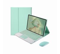 CLALOC Funda con Teclado para Lenovo Tab M10 Plus 3Rd Gen 10.6 2022, Funda Teclado Trackpad Bluetooth Desmontable para M10 Plus 3Rd Gen 10.6'' (TB-125FU/128FU/128XU) 2022 con Ratón,Verde