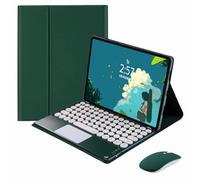 CLALOC Funda con Teclado para Lenovo Tab M10 Plus 3Rd Gen 10.6 2022, Funda Teclado Trackpad Bluetooth Desmontable para M10 Plus 3Rd Gen 10.6'' (TB-125FU/128FU/128XU) 2022 con Ratón,Dark Green