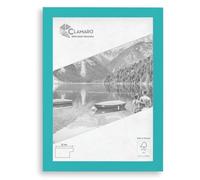 CLAMARO "COLLAGE" Marco de fotos 30x42 hecho a mano a medida | Turquesa Pastel | Marco de fotos moderno de madera MDF con vidrio acrílico, respaldo y colgador (formato horizontal y vertical)