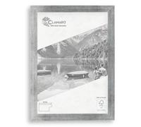 Clamaro 'COLLAGE' marco de fotos 45x65 hecho a mano | Plata Cepillado | moderno marco para cuadros de tablero MDF con cristal de vidrio acrílico, placa trasera y colgador (horizontal y vertical)