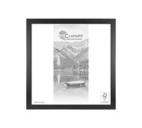 Clamaro 'COLLAGE' marco de fotos cuadrado 10x10 | Negro Mate | moderno marco para cuadros de tablero MDF con cristal de vidrio acrílico, placa trasera y colgador (horizontal y vertical)