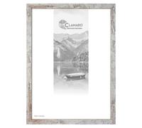 CLAMARO 'Collage' Marco de fotos hecho a mano, 90 x 120 cm, hecho a mano, color blanco vintage, moderno marco de fotos de madera de densidad media, incluye cristal acrílico, parte posterior y colgador