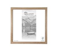 Clamaro Marco de Fotos Múltiple, 50x50 cm, Roble Sonoma, Vidrio Acrílico | Medida Exterior aprox. 54,8x54,8 cm, Moldura de Madera MDF, Panel Trasero HDF, Colgador de Metal para Vertical y Horizontal