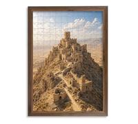 CLAMARO Marco Puzzled para Puzzles de 48x68,3 cm, Nogal, Moldura 30 mm | Lámina de Vidrio Acrílico, Panel Trasero HDF, Colgador Dentado de Metal, Vertical y Horizontal