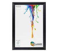 CLAMARO Neo Collage Marco de fotos 30 x 90 cm, hecho a mano, color negro mate, marco de madera MDF, incluye cristal acrílico y colgador de metal (formato horizontal y vertical)