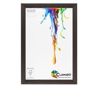 CLAMARO "Neo Collage" Marco de fotos 50x100 hecho a mano a medida | Wenge marrón oscuro | Marco de fotos de madera MDF con diseño de madera, incluye cristal acrílico y colgador metálico (formato