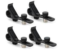 Clamp/Holder de Micrófono de Batería, Soporte Abrazadera Tambor a Prueba Golpes, Altura Ajustable, Accesorio Esencial con Ajuste Simple, Negro