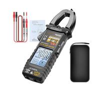 Clamp Multimeter 4000 Count Digital Multimeter with Case, LCD Backlight Display, Safety Protection, Automatic Range Detection, Professional Automotive Tool for Accurate Measurements and Diagnostics