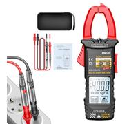 Clamp Multimeter 4000 Count Digital Multimeter with Case, LCD Backlight Display, Safety Protection, Automatic Range Detection, Professional Automotive Tool for Accurate Measurements and Diagnostics