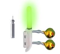 Clamp On Fishing Pole Light - Rechargeable Waterproof Fishing Rod Tip Light | Night Fìshing Indicator with Fish Finder Lamp | For Surf Rod Sea Hand Rods Raft Rods Casting, Includes 2 Fîshing Bells