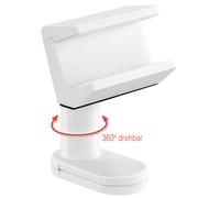 Clamp-on power strip holder 360° swivel, for socket strips with a wid