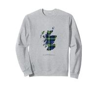 Clan Campbell Tartan, Scottish Plaid, Escocia Mostrar Mapa Sudadera